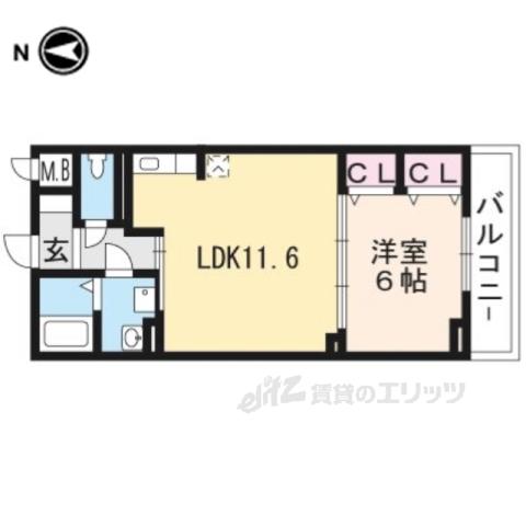 DIEU LAC(1LDK/2階)の間取り写真