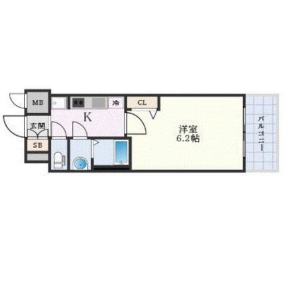 プレサンス新栄ユリシス(1K/6階)の間取り写真