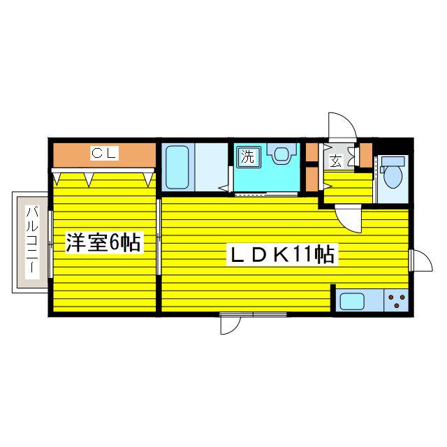 フォレスタN23(1LDK/3階)の間取り写真