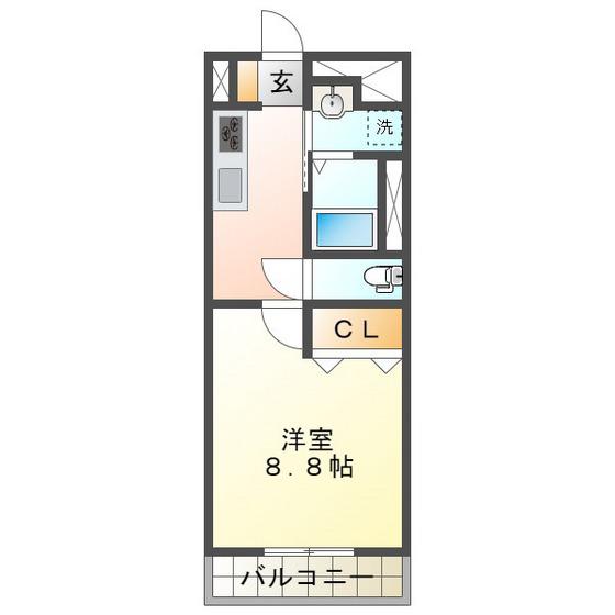 MAISON DE PARFAIT 庄田(1K/3階)の間取り写真