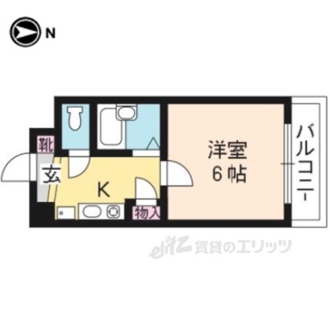 グランドパレス円町(1K/5階)の間取り写真