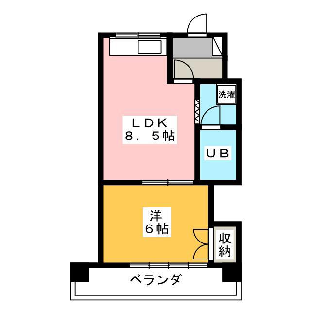 富士ビップス(1LDK/1階)の間取り写真
