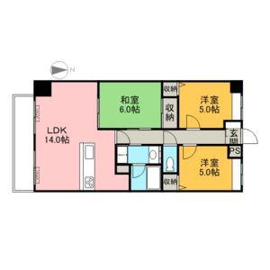 グランコート21(3LDK/4階)の間取り写真