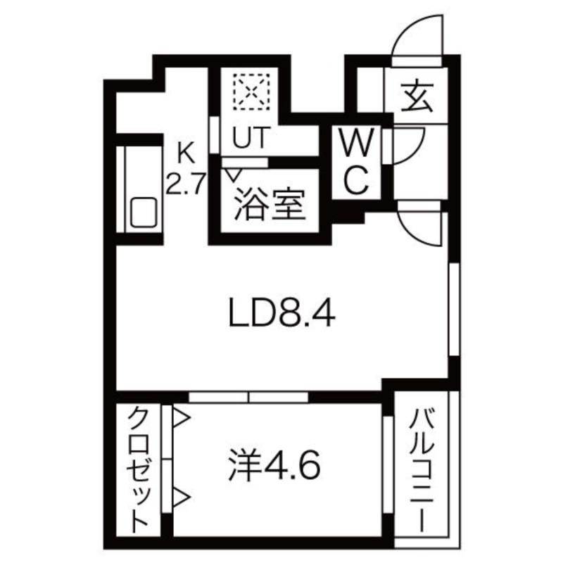 メニーズコート美園(1LDK/1階)の間取り写真