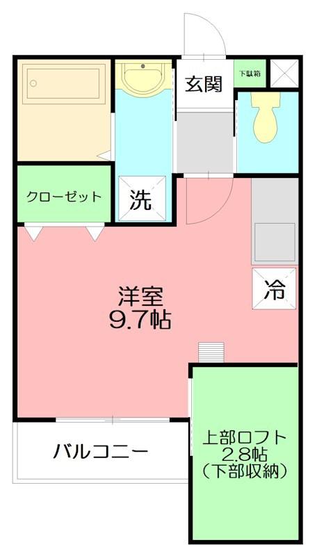 ブラウンナッツ(1K/2階)の間取り写真