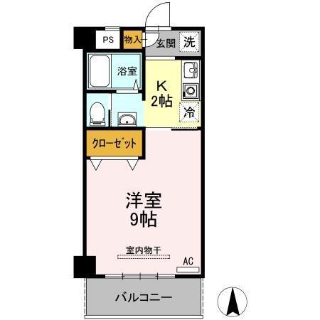植田コーポ(1K/3階)の間取り写真