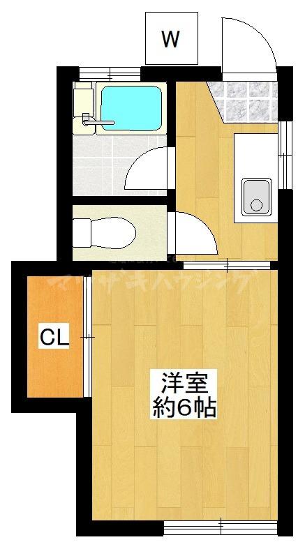 ハイムモトヤマ(1K/2階)の間取り写真