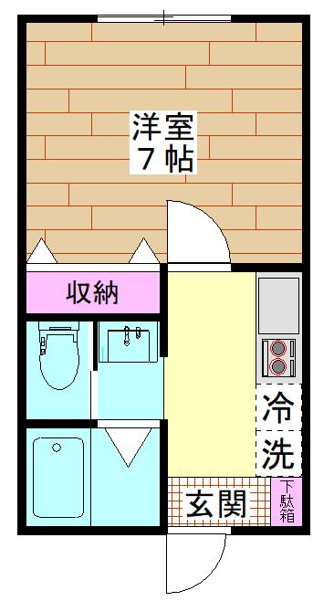 G.FLAP梅田(1K/2階)の間取り写真
