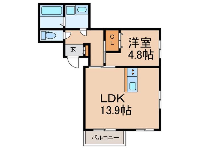 三谷川ビル(1LDK/3階)の間取り写真