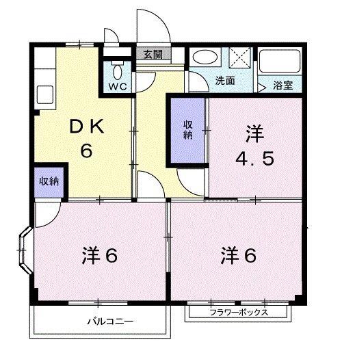 エリール藤(3DK/1階)の間取り写真