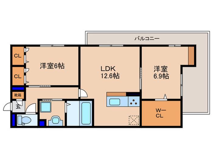 GIGLIATO(2LDK/3階)の間取り写真
