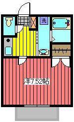 ウィローハイムII(1K/2階)の間取り写真