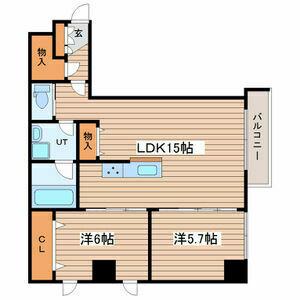 LUCY HOUSEII (2LDK/6階)の間取り写真