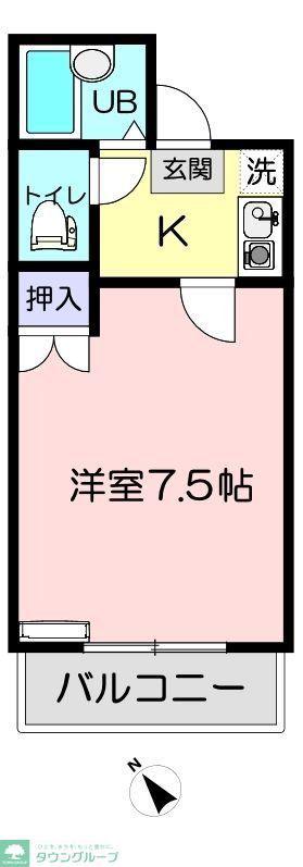 パークハイムわかば(1K/3階)の間取り写真