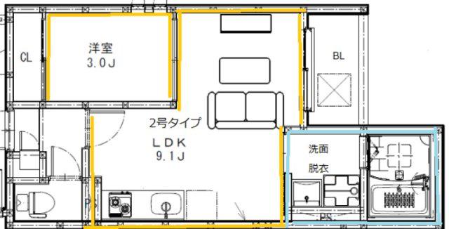 REGALEST新大江(1LDK/3階)の間取り写真
