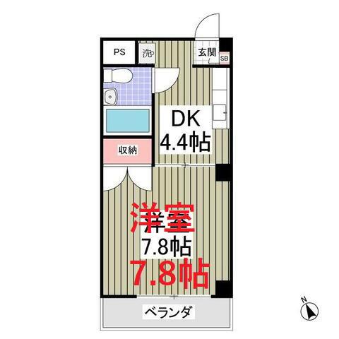 トーシンハイツ東品川(1K/2階)の間取り写真
