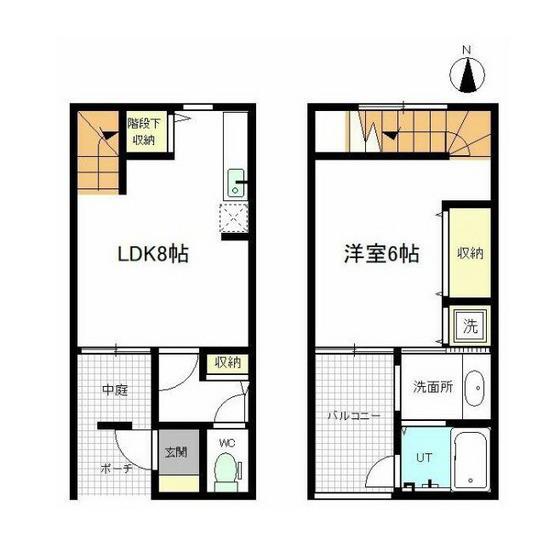 POINT SQUARE(1LDK/1階)の間取り写真