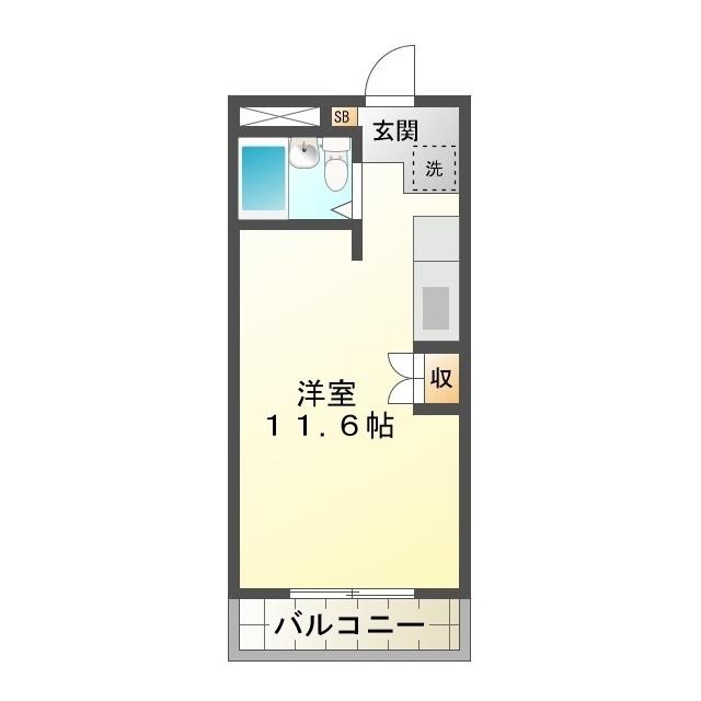 ミュゼ津駅(ワンルーム/3階)の間取り写真