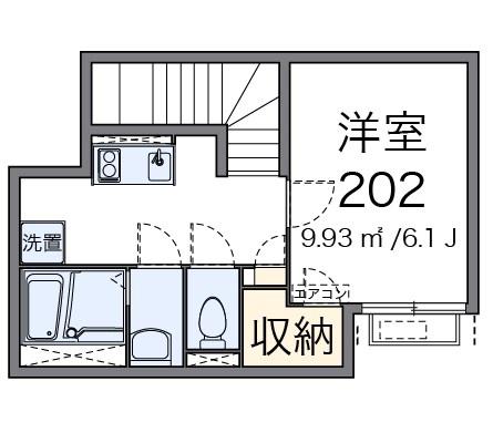LABOON下丸子(1K/2階)の間取り写真