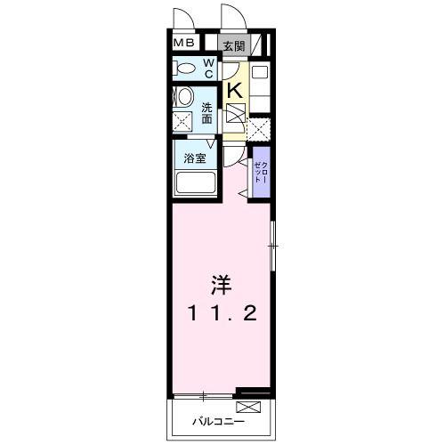 KIND(1K/1階)の間取り写真