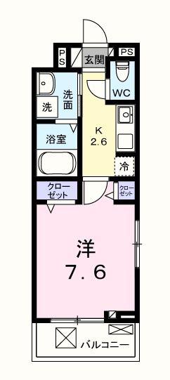 エポック(1K/3階)の間取り写真