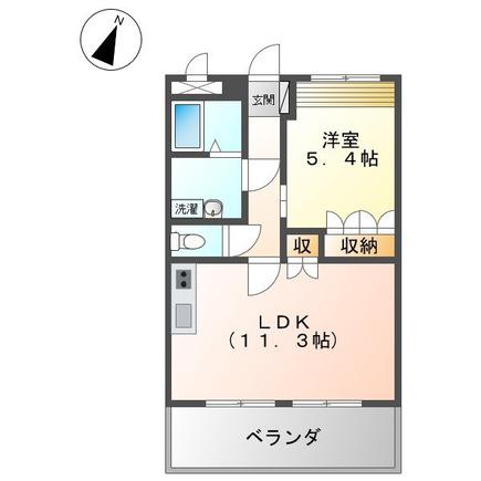 ベルメゾン久原(1LDK/1階)の間取り写真