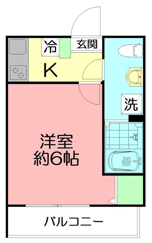 ロジュマン東海大学前(1K/3階)の間取り写真
