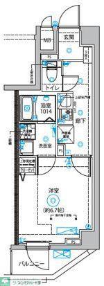 DIPS西新井(1K/4階)の間取り写真
