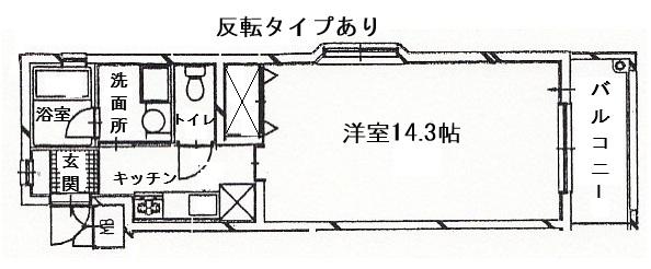 エリテール15(1K/3階)の間取り写真