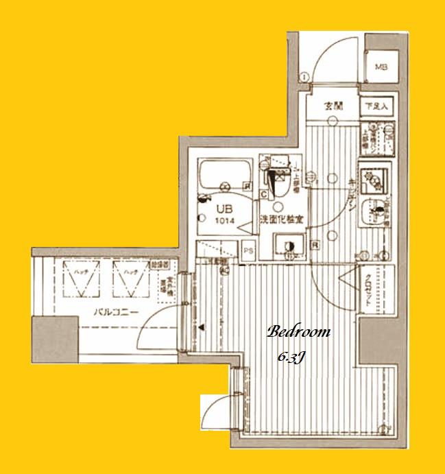 GROWS RESIDENCE YOKOHAMA OODOORI KO(1K/8階)の間取り写真