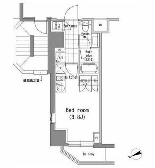 パークハビオ新橋(ワンルーム/11階)の間取り写真