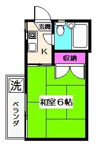 フラット桜台II(1K/2階)の間取り写真