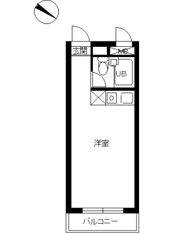 スカイコート新川崎(ワンルーム/3階)の間取り写真