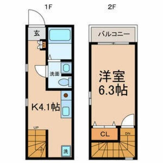 COMODO東小岩(1K/1階)の間取り写真