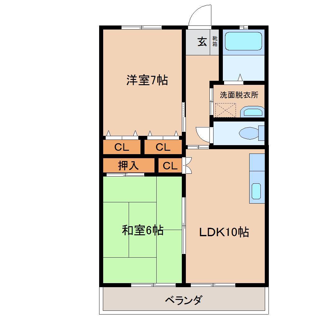ウェスティンストリートI(2LDK/1階)の間取り写真