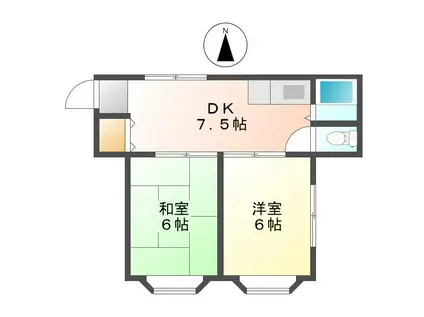オレンジハイツ(2DK/2階)の間取り写真