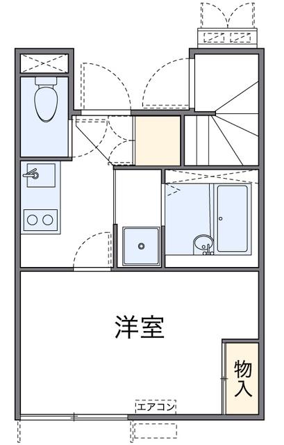 レオネクストラフォーレ(1K/1階)の間取り写真