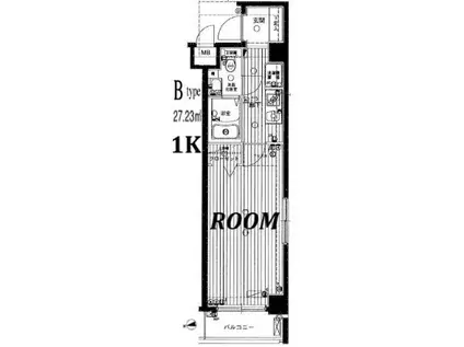 ラグジュアリーアパートメントシナガワシーサイド(1K/5階)の間取り写真