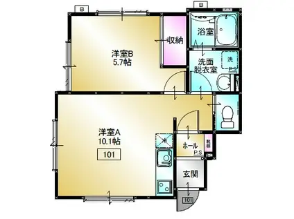 カーサユシェット(1LDK/1階)の間取り写真