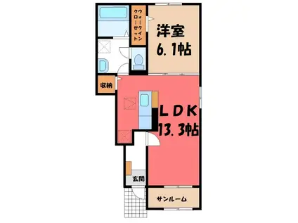 エスポワールIII(1LDK/1階)の間取り写真