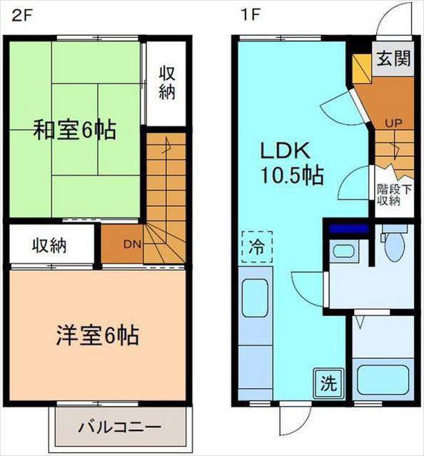 ハートポート(2LDK/1階)の間取り写真