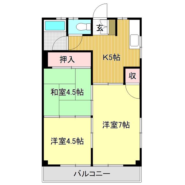 アビタシオン長野(3K/1階)の間取り写真