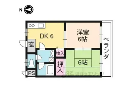 ハイツウインズ(2DK/1階)の間取り写真