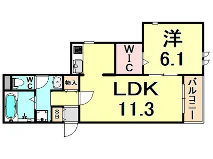 LA CHOUETTE(1LDK/1階)の間取り写真