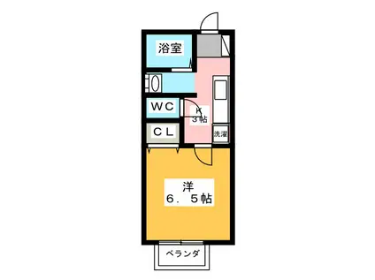パルテネールHORIBE(1K/1階)の間取り写真