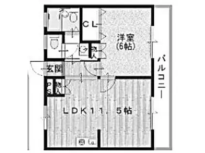 ミスターK北武庫之荘(1LDK/4階)の間取り写真