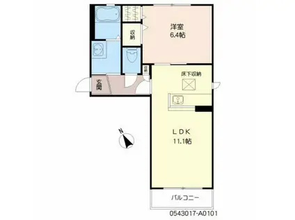 ヴィラ・セナリオ(1LDK/1階)の間取り写真