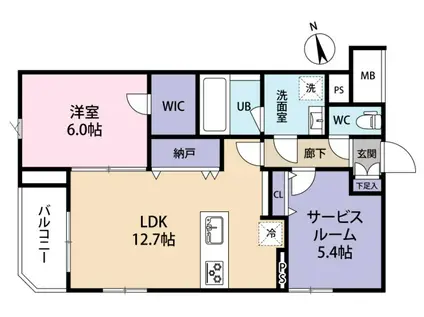 SPコート興野(1SLDK/1階)の間取り写真