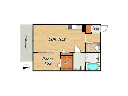 KTIレジデンス淀(1LDK/3階)の間取り写真