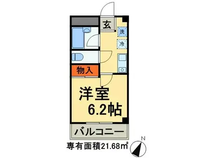 ハイシティ弁天(1K/3階)の間取り写真